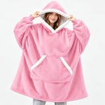 Blanket Hoodie Sherpa-Lined Oversized Plaid Pullover
