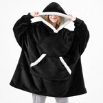 Blanket Hoodie Sherpa-Lined Oversized Plaid Pullover