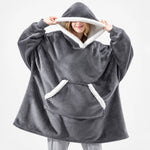 Blanket Hoodie Sherpa-Lined Oversized Plaid Pullover