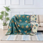 Blanket Reversible Cotton Bird & Floral Design