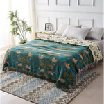 Blanket Reversible Cotton Bird & Floral Design