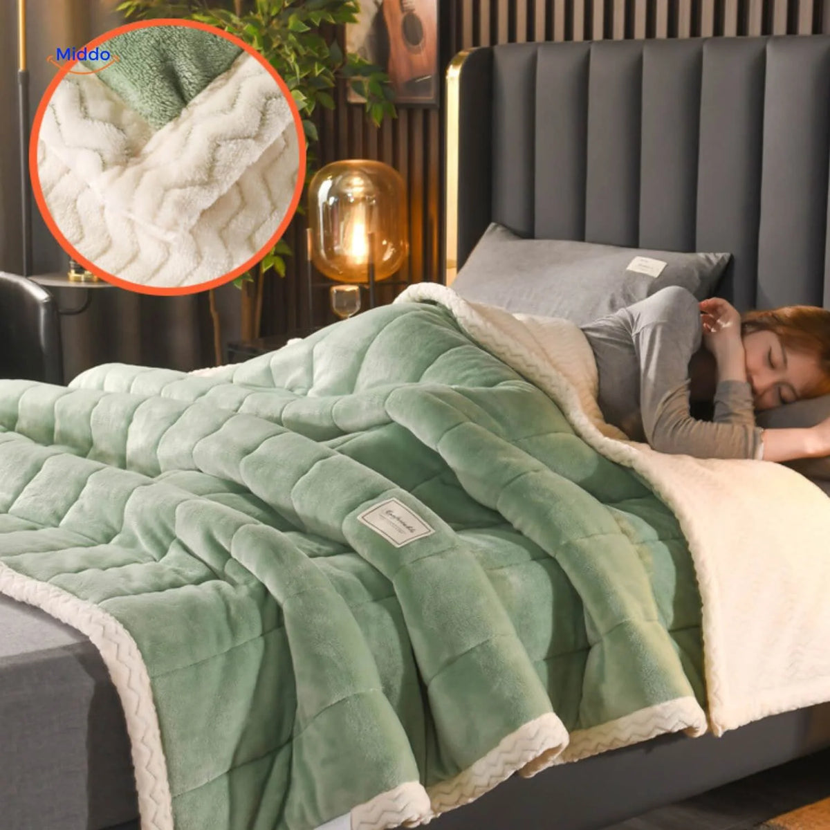 Blanket Reversible Double-Layer Fleece Machine-Washable
