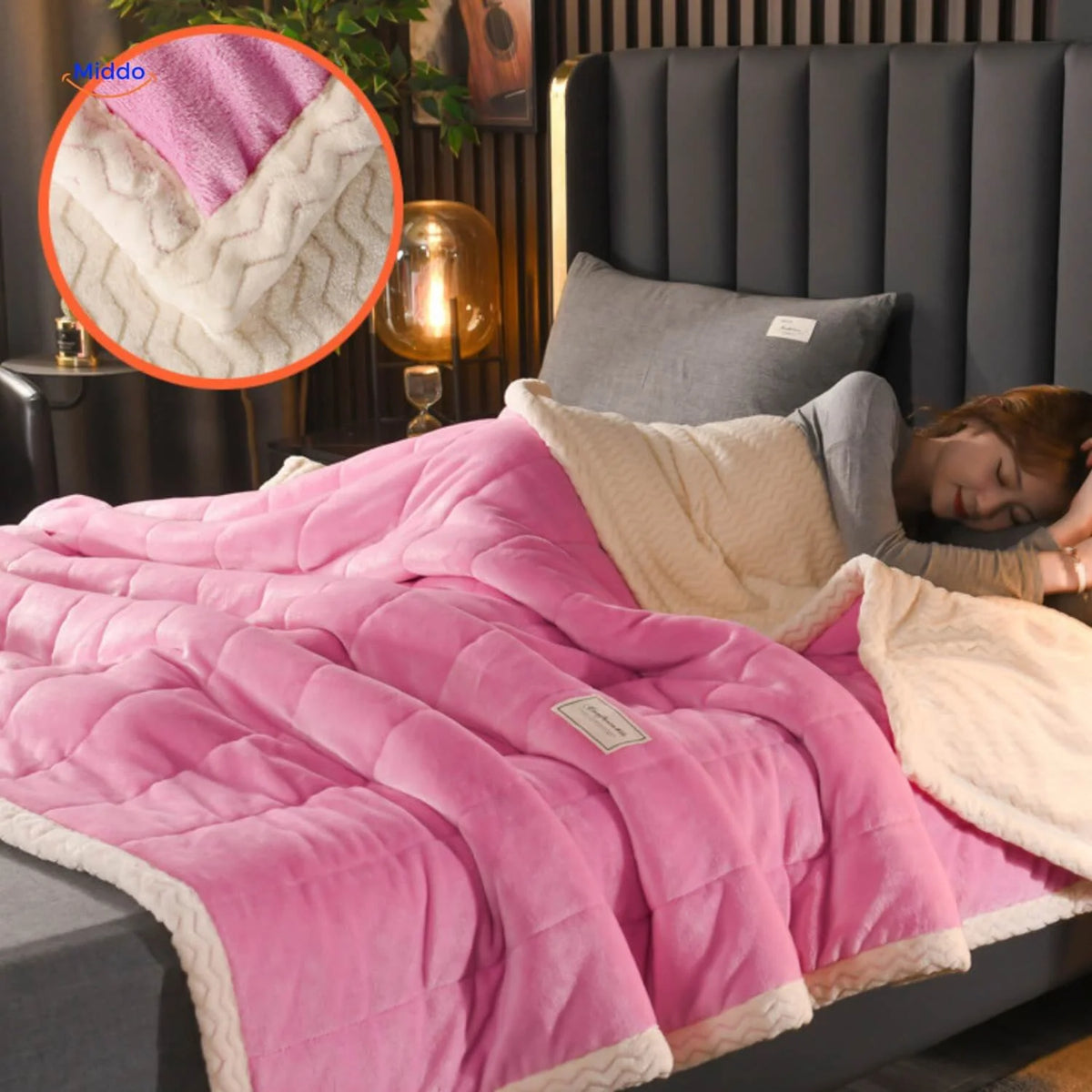 Blanket Reversible Double-Layer Fleece Machine-Washable