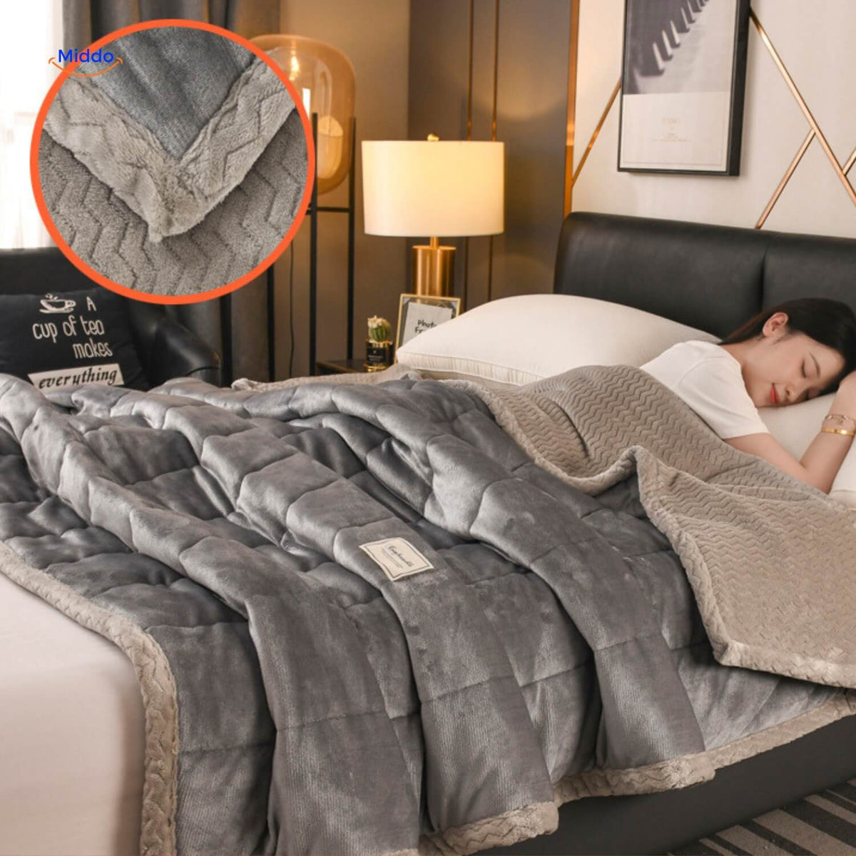 Blanket Reversible Double-Layer Fleece Machine-Washable