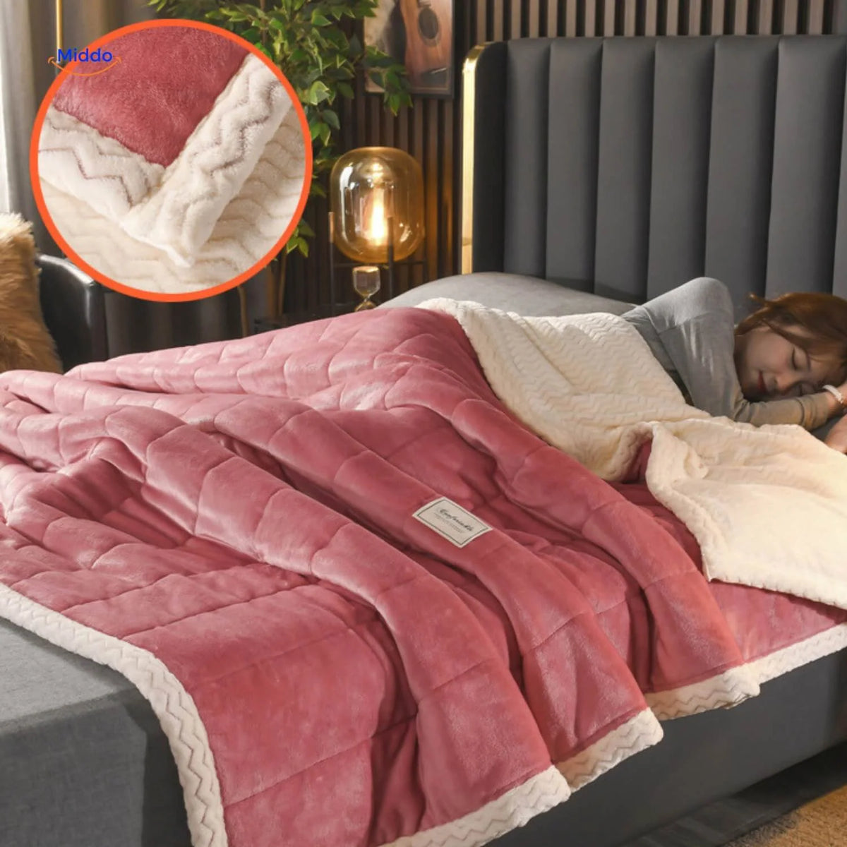Blanket Reversible Double-Layer Fleece Machine-Washable