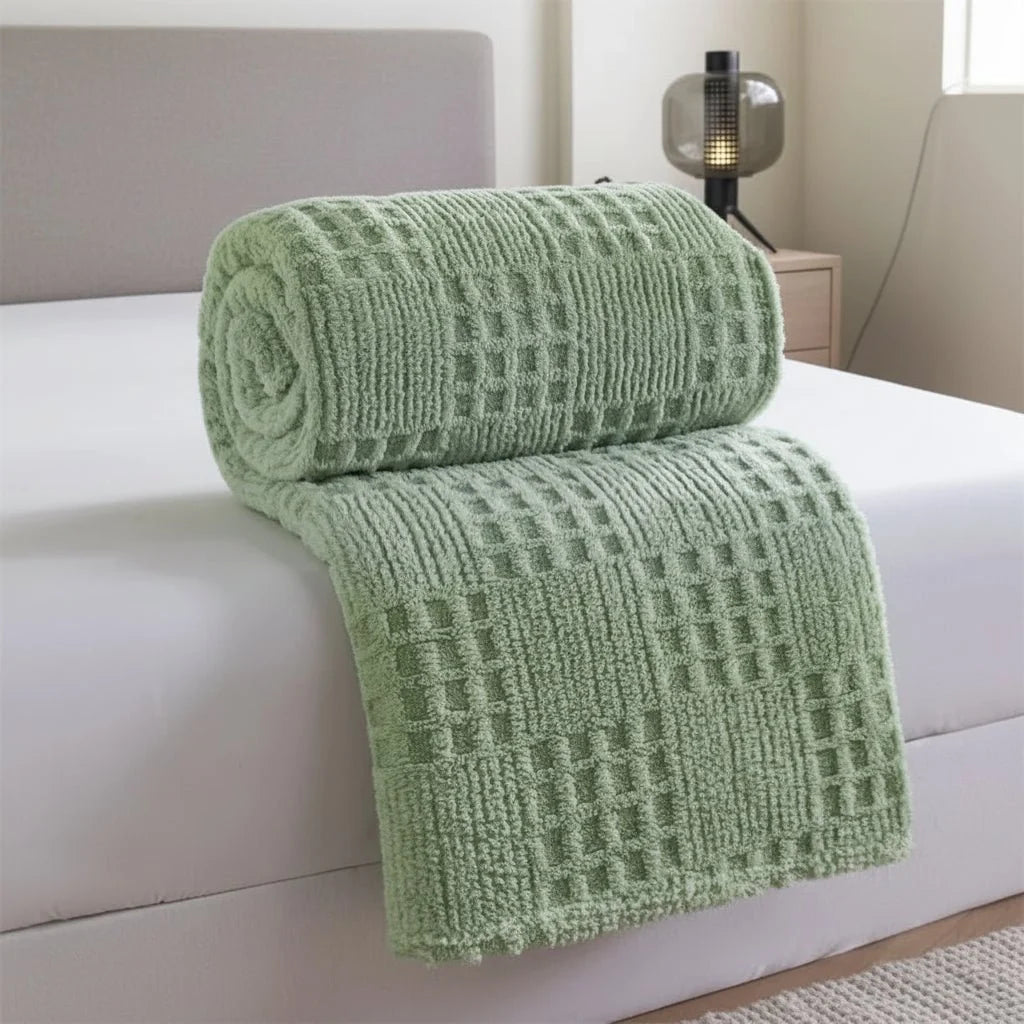 Blanket Thick Velvet Waffle Jacquard Pattern