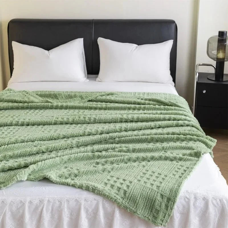 Blanket Thick Velvet Waffle Jacquard Pattern