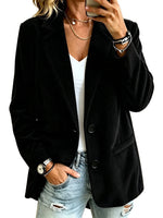 Blazer Corduroy Pinstripe Look Oversized Fit Pockets