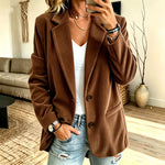 Blazer Corduroy Pinstripe Look Oversized Fit Pockets
