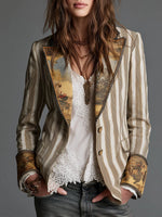 Blazer Decorated Lapels & Cuffs Two-Button Front