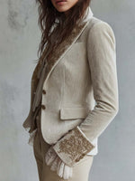 Blazer Decorated Lapels & Cuffs Two-Button Front
