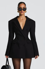 Blazer Mini Dress Double-Breasted Fully Lined