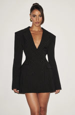Blazer Mini Dress Double-Breasted Fully Lined