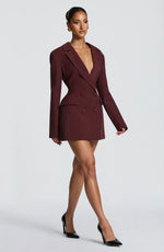 Blazer Mini Dress Double-Breasted Fully Lined