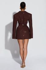 Blazer Mini Dress Double-Breasted Fully Lined