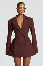 Blazer Mini Dress Double-Breasted Fully Lined Tailored Fit