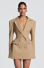 Blazer Mini Dress Double-Breasted Fully Lined Tailored Fit