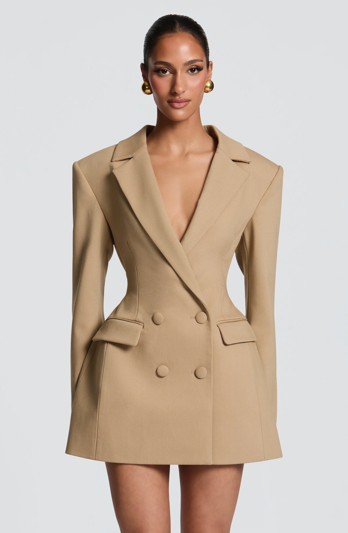 Blazer Mini Dress Double-Breasted Fully Lined Tailored Fit