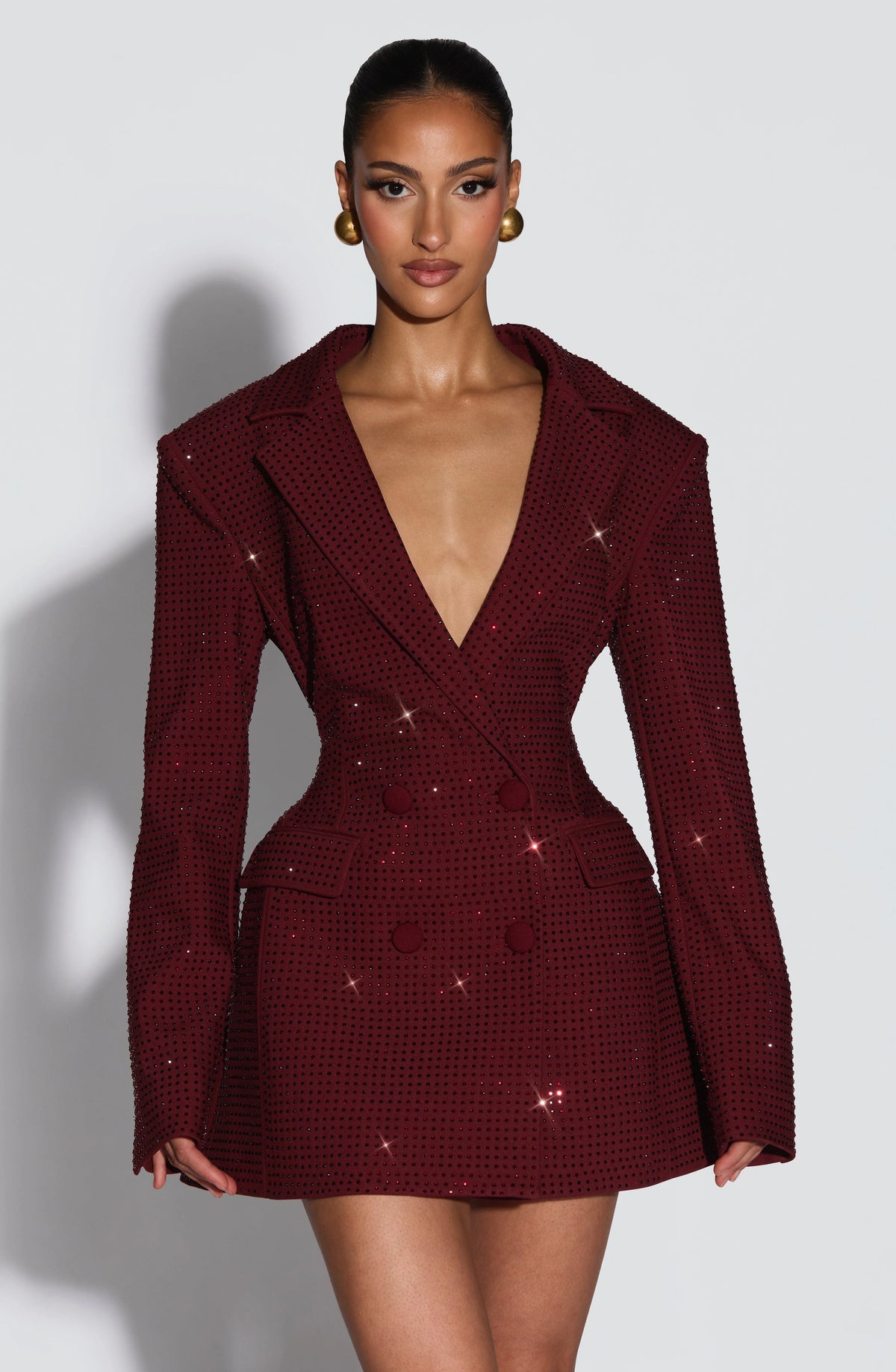 Blazer Mini Dress Double-Breasted Fully Lined Tailored Fit