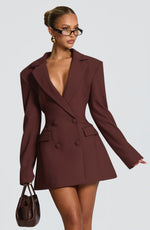 Blazer Mini Dress Double-Breasted Fully Lined Tailored Fit