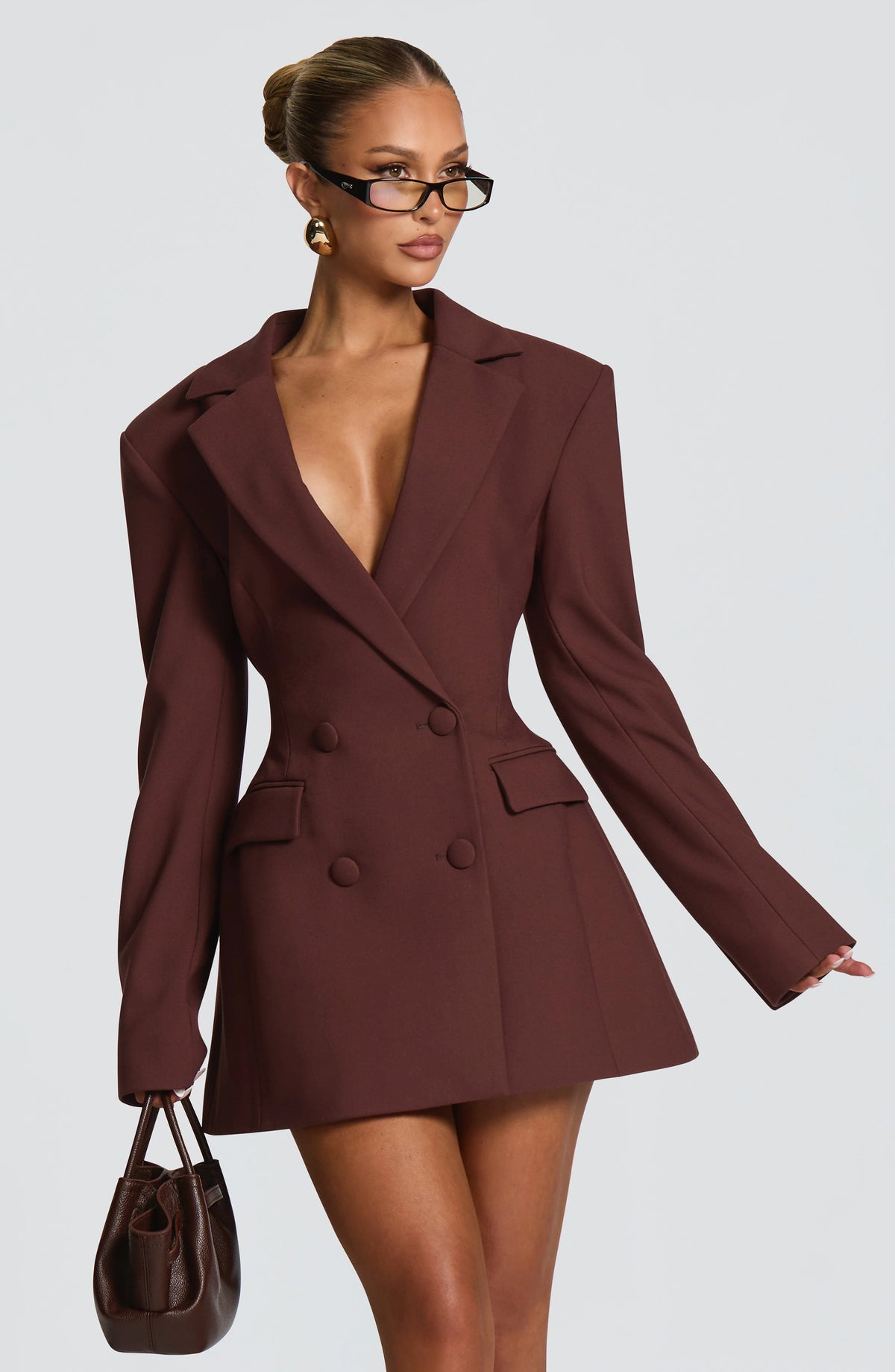 Blazer Mini Dress Double-Breasted Fully Lined Tailored Fit