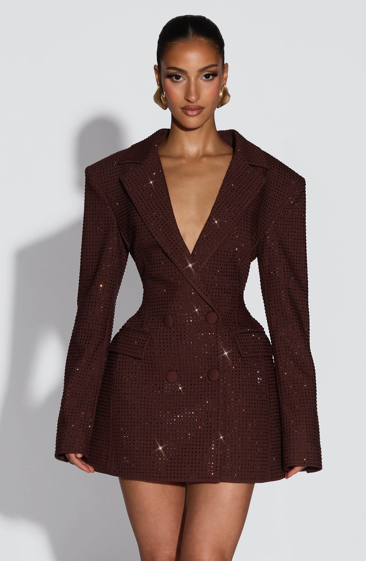 Blazer Mini Dress Double-Breasted Fully Lined Tailored Fit