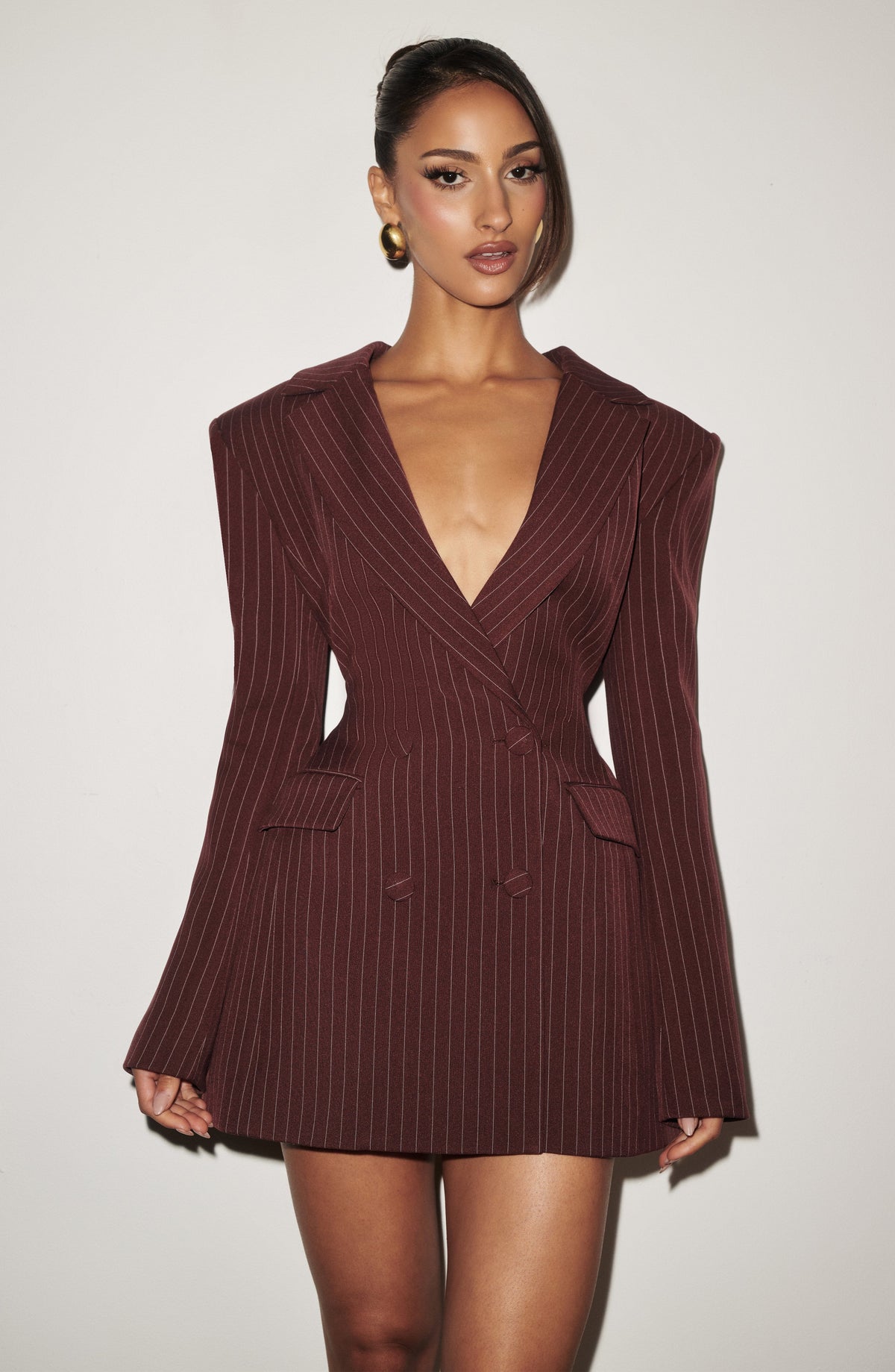 Blazer Mini Dress Double-Breasted Fully Lined Tailored Fit