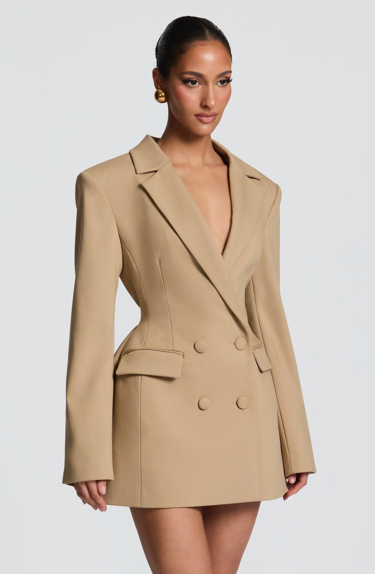 Blazer Mini Dress Double-Breasted Fully Lined Tailored Fit