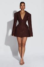Blazer Mini Dress Double-Breasted Fully Lined Tailored Fit