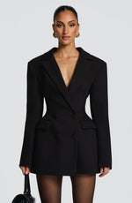 Blazer Mini Dress Double-Breasted Fully Lined Tailored Fit