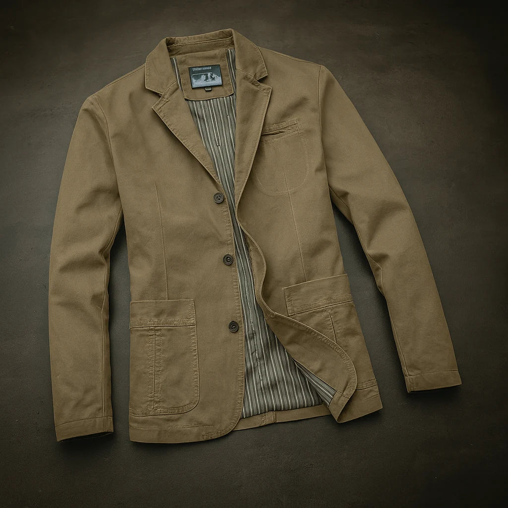 Blazer Relaxed Fit Three-Button Closure