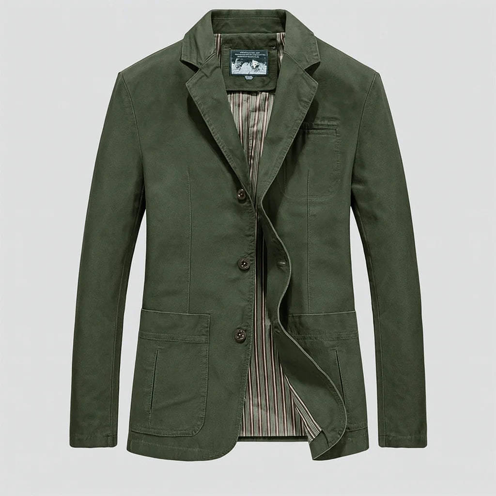 Blazer Relaxed Fit Three-Button Closure