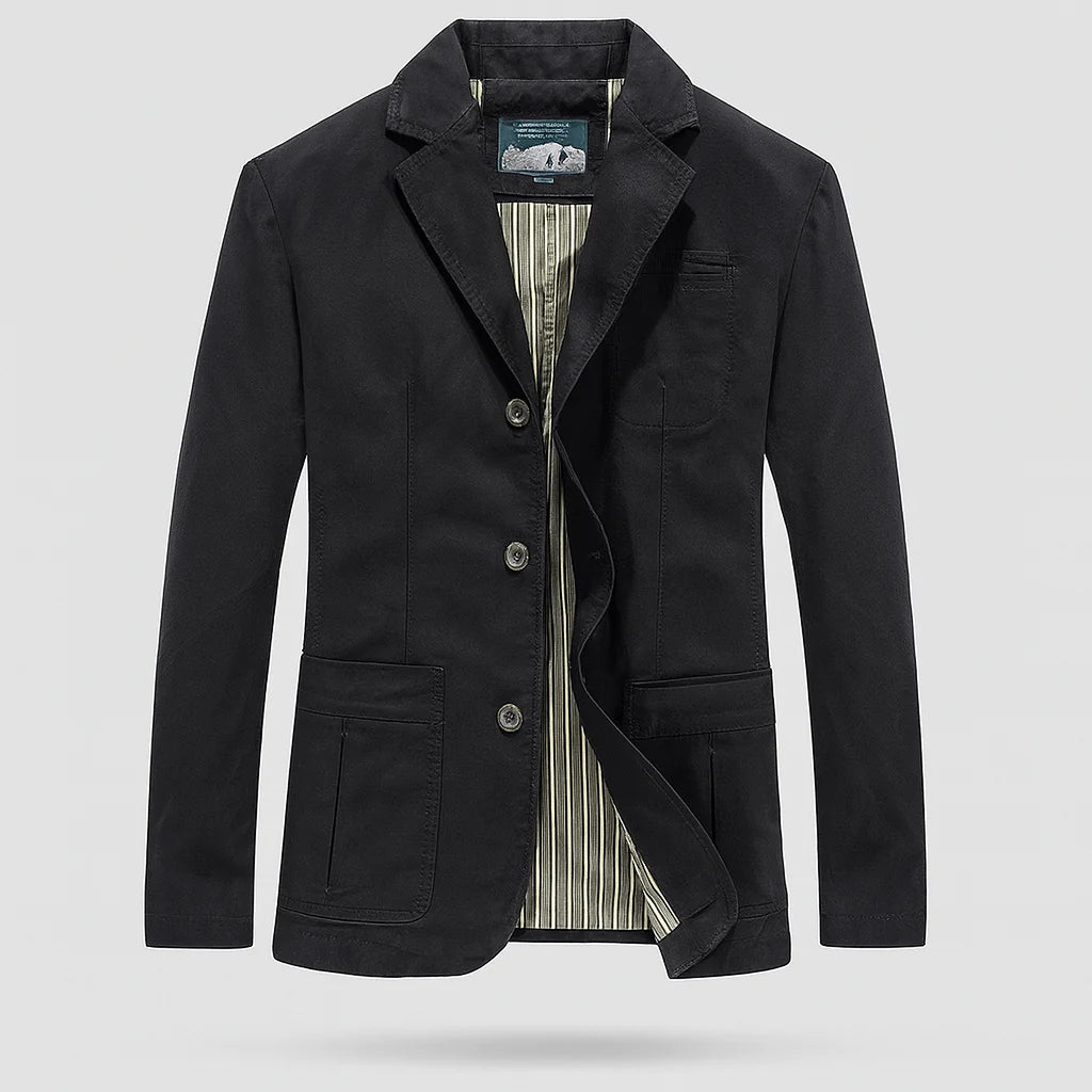 Blazer Relaxed Fit Three-Button Closure