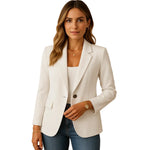Blazer Single-Breasted Notch Lapel Flap Pockets