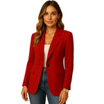 Blazer Single-Breasted Notch Lapel Flap Pockets