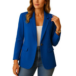 Blazer Single-Breasted Notch Lapel Flap Pockets
