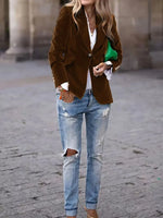 Blazer Velvet Tailored Fit Gold Buttons Lined Inside