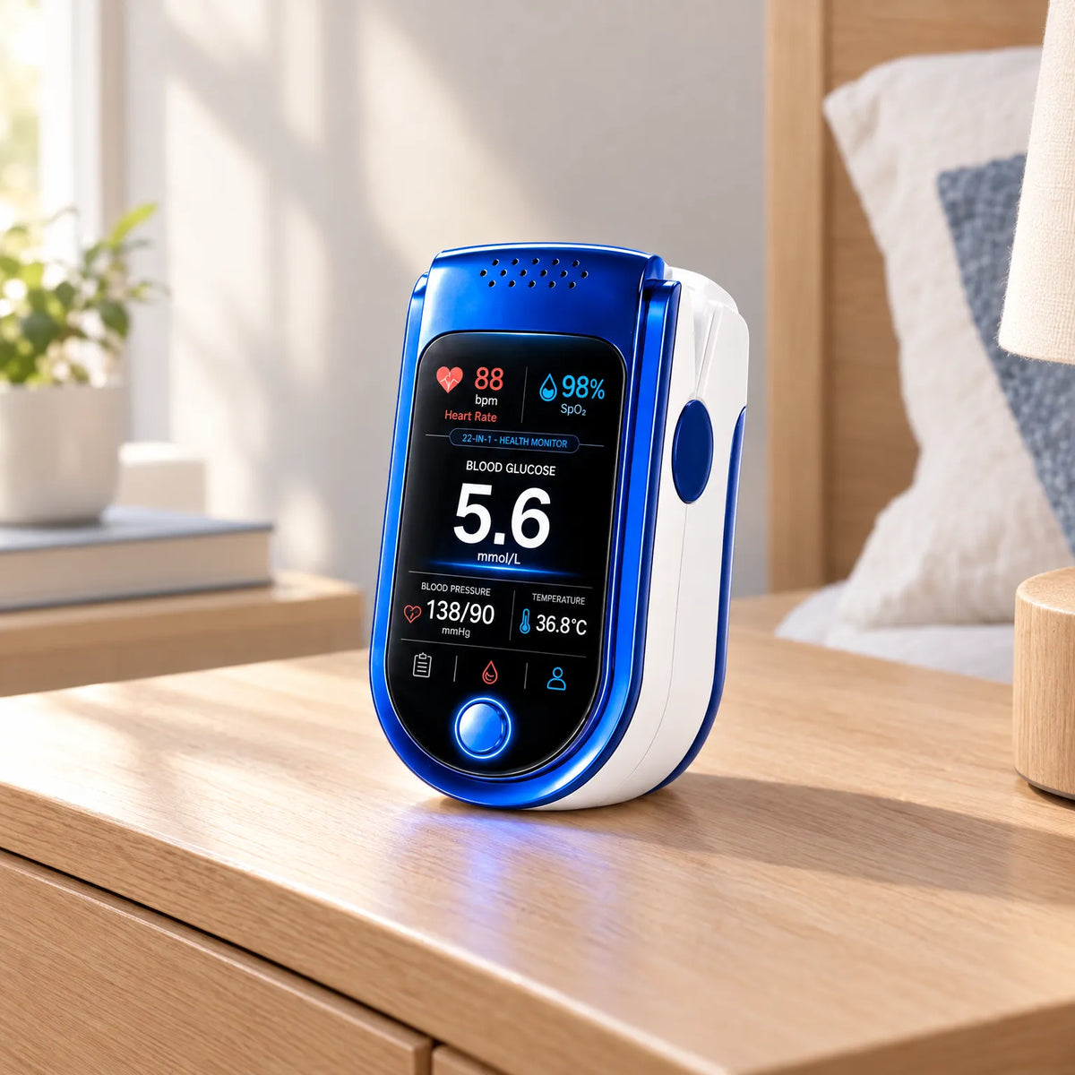 Blood Glucose Monitor Non-Invasive Clear Digital Display