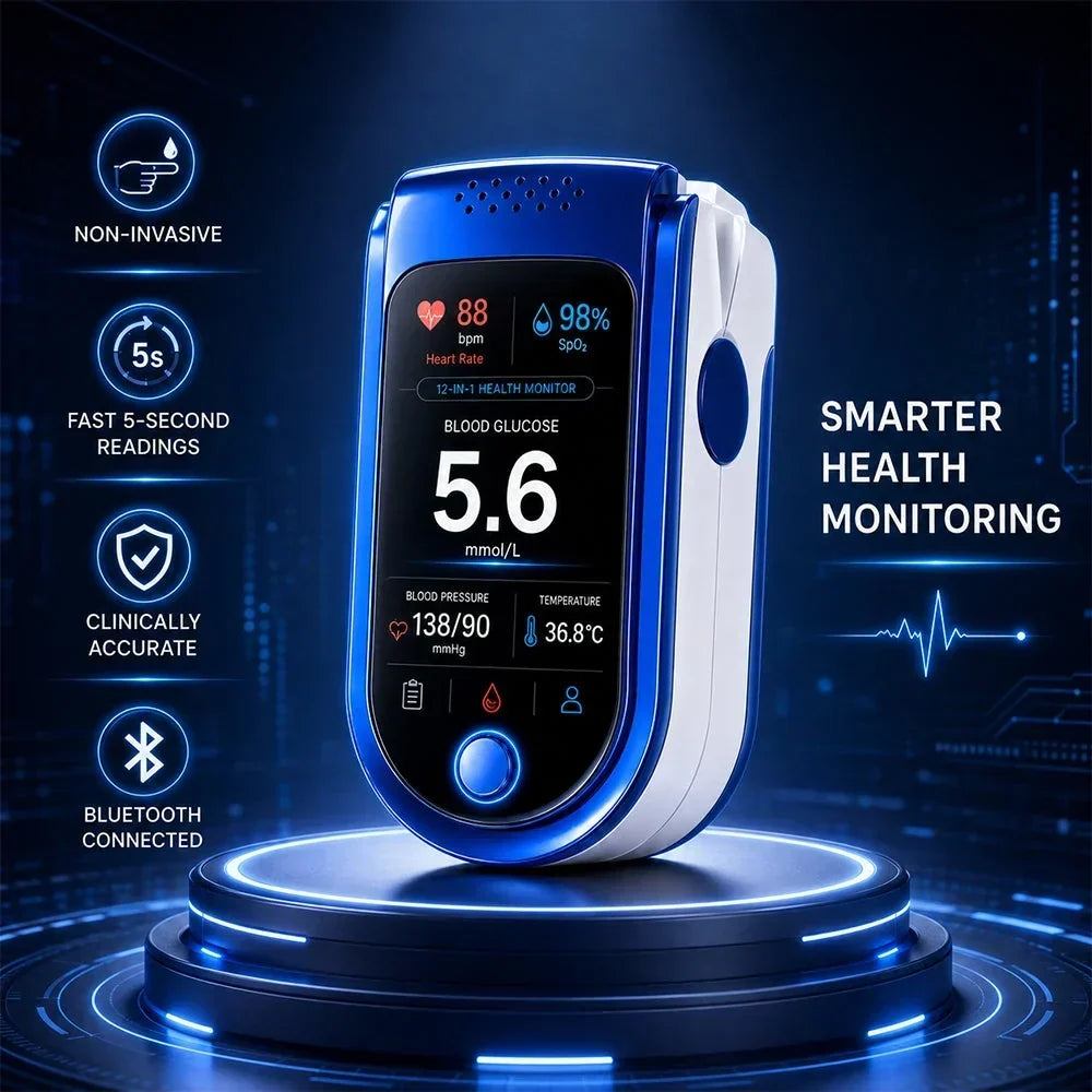 Blood Glucose Monitor Non-Invasive Clear Digital Display