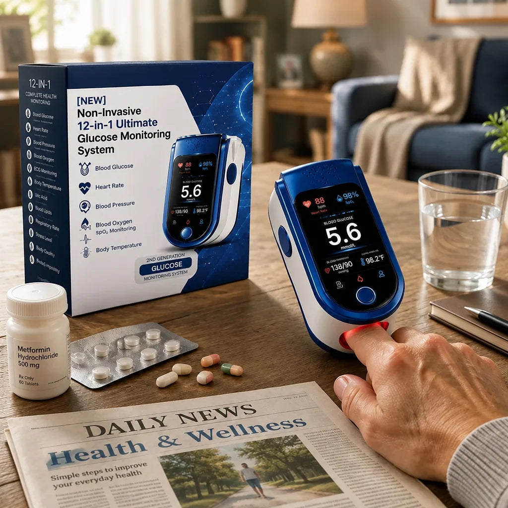 Blood Glucose Monitor Non-Invasive Needle-Free Daily Tracking