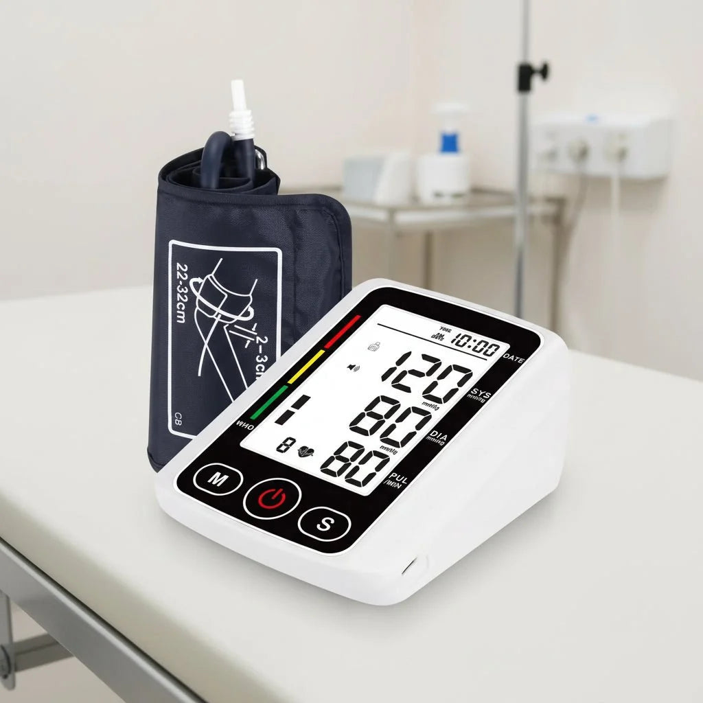 Blood Pressure Monitor Backlit LCD Reading Memory Function