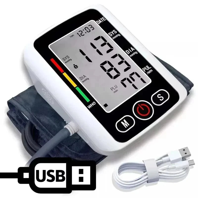 Blood Pressure Monitor Backlit LCD Reading Memory Function