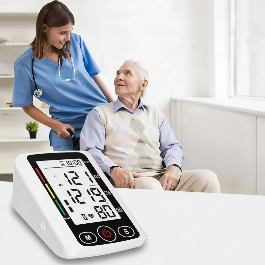 Blood Pressure Monitor Backlit LCD Reading Memory Function
