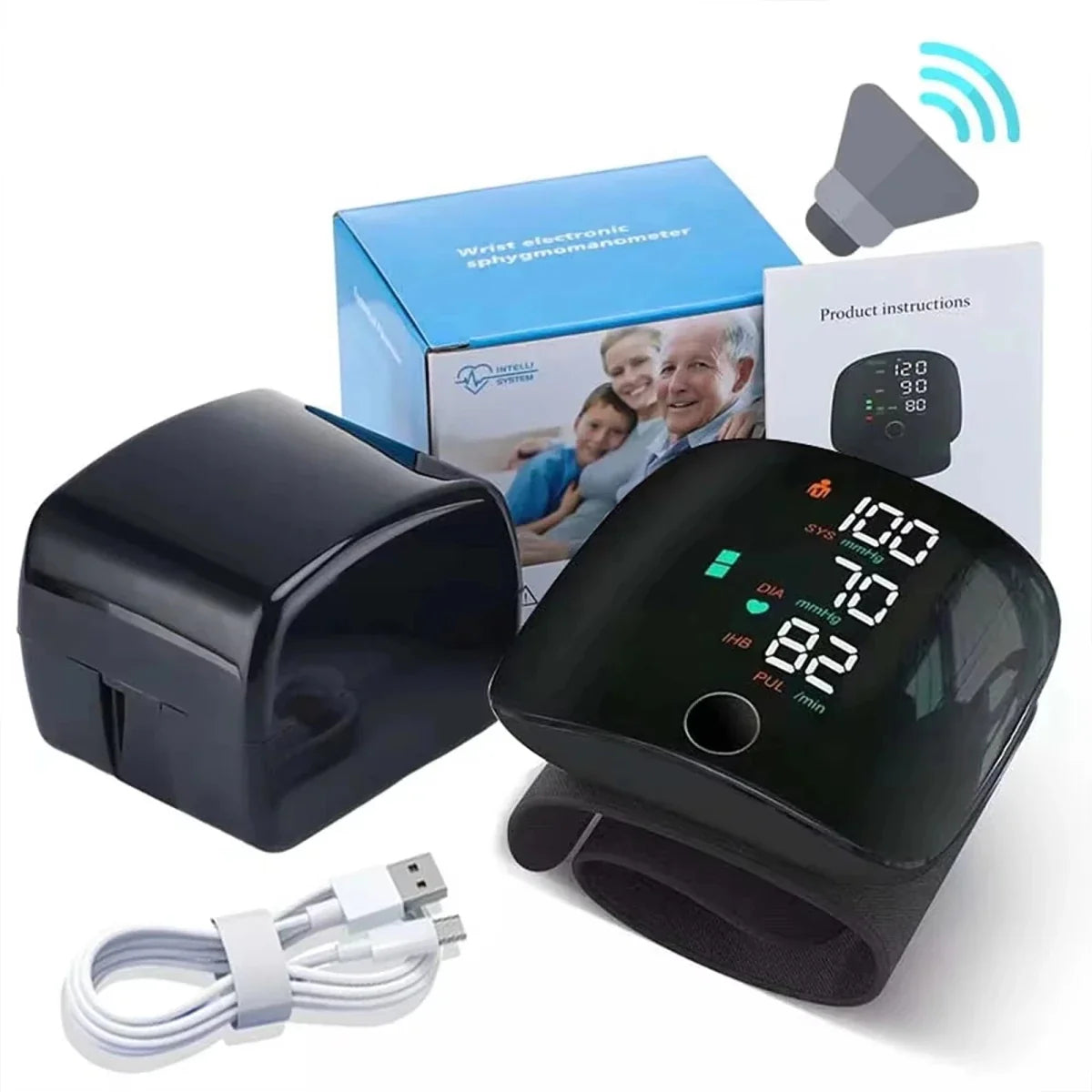 Blood Pressure Monitor Backlit LCD Reading Memory Function