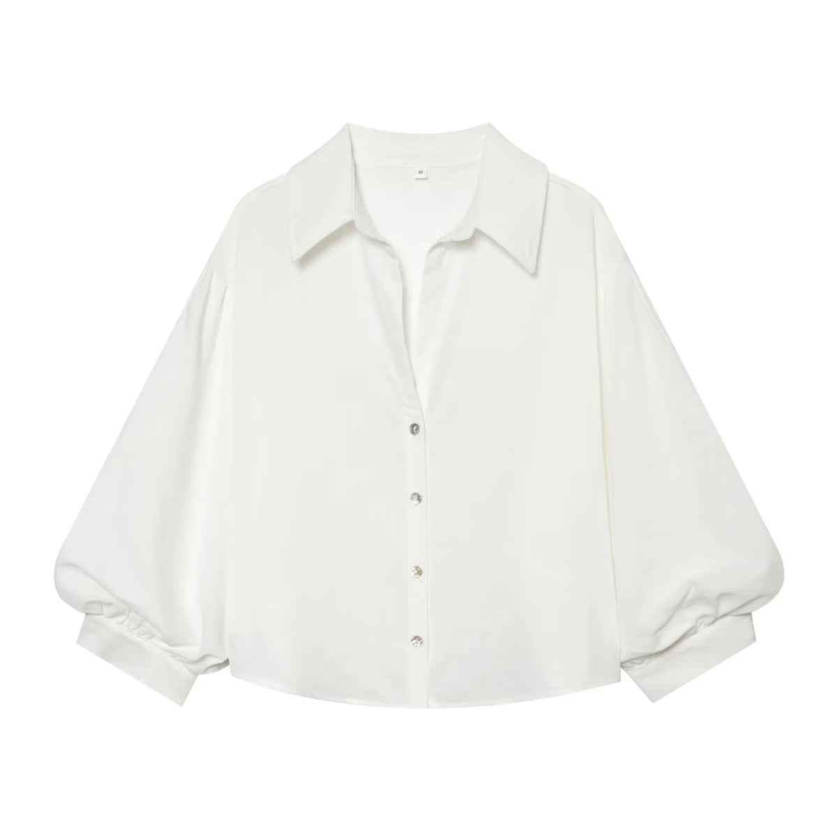 Blouse Oversized Fit Balloon Sleeves Button-Front
