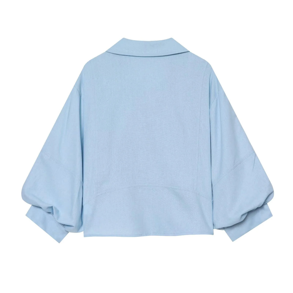 Blouse Oversized Fit Balloon Sleeves Button-Front