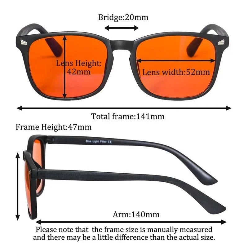 Blue Light Blocking Glasses Red Orange & Yellow Lenses Polarized Option