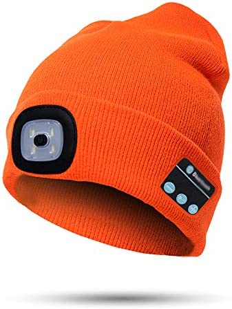 Bluetooth Beanie Built-In Headphones & Detachable LED