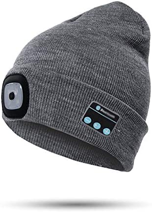 Bluetooth Beanie Built-In Headphones & Detachable LED
