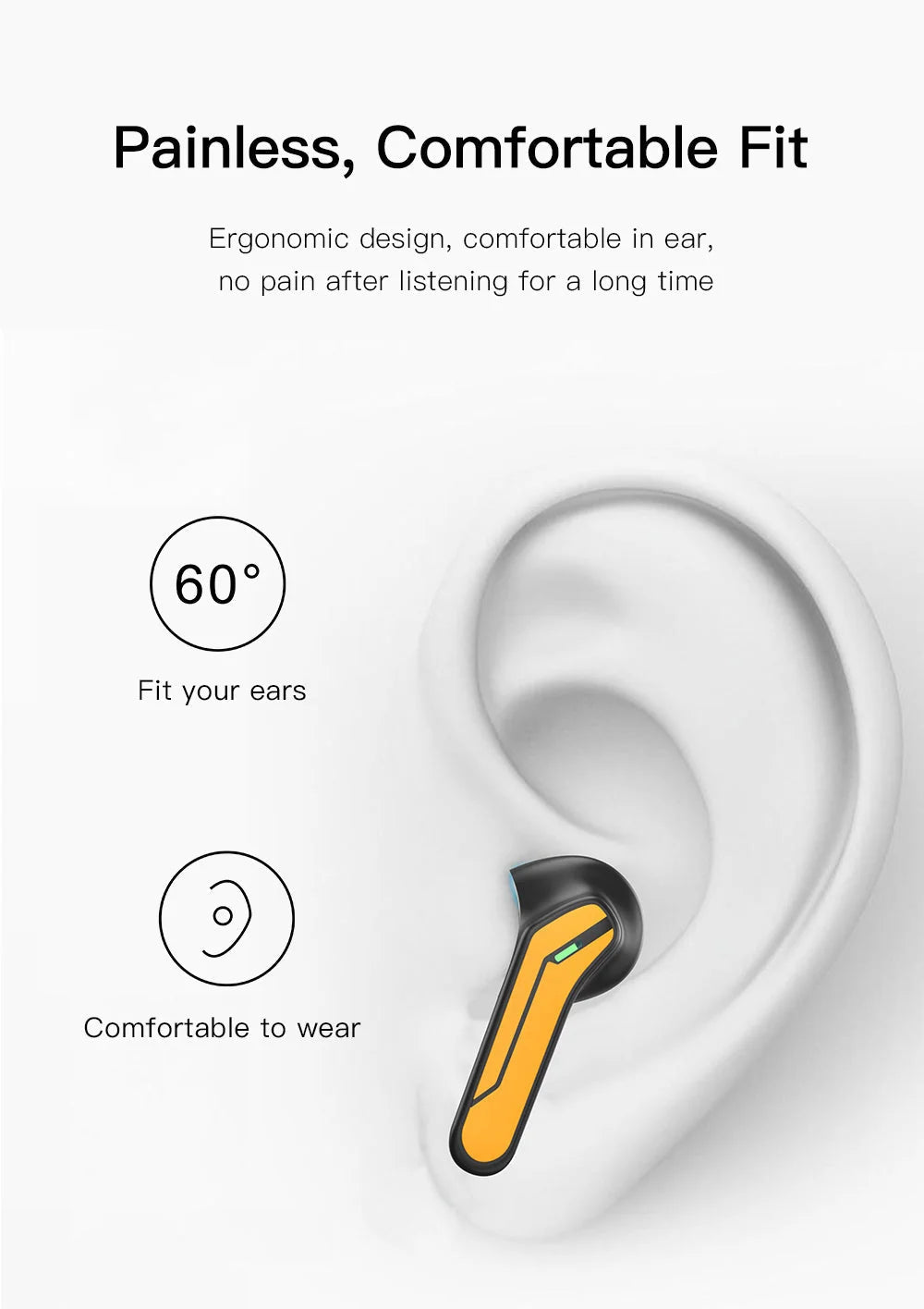 Bluetooth Earbuds True Wireless Built-In Microphone Charging Case